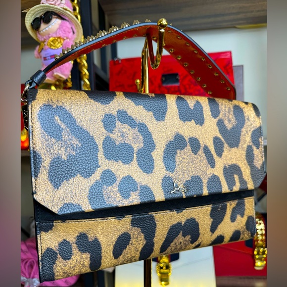 Christian Louboutin Leopard Print Clutch EUC - Picture 3 of 5